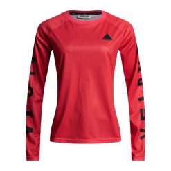 Koszulka rowerowa damska Maloja ElferkofelM LS. Czerwone bluzki sportowe damskie Maloja, s, z materiału, bez kołnierzyka, bez ramiączek. Za 210.00 zł.