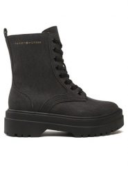 Tommy Hilfiger Trapery Feminine Essential Canvas FW0FW07357 Czarny. Czarne trapery damskie Tommy Hilfiger, z materiału, bez obcasa. Za 449.99 zł.