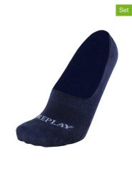 Replay Underwear Skarpety-stopki (3 pary) "Invisible" w kolorze granatowym rozmiar: 43-46. Niebieskie skarpetki męskie Replay Underwear, bez wzorów, ze splotem. Za 26.99 zł.