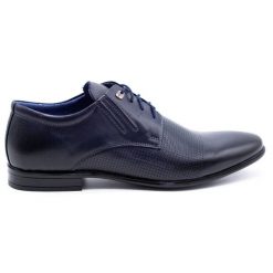 Olivier Buty wizytowe 482 granatowe niebieskie. Niebieskie buty wizytowe męskie z jeansu, bez zapięcia. Za 367.89 zł.