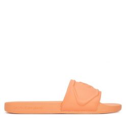 Japonki Calvin Klein Jeans. Brązowe klapki damskie Calvin Klein Jeans, bez wzorów, z jeansu, bez obcasa. Za 199.99 zł.