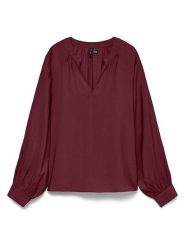 Vero Moda Bluzka w kolorze bordowym rozmiar: S. Czerwone bluzki damskie Vero Moda, s, bez wzorów, bez kołnierzyka, bez ramiączek. Za 109.95 zł.