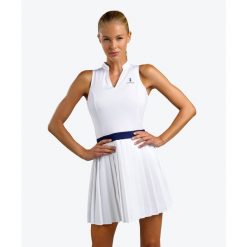 Sukienka tenisowa damska elegancka. Białe sukienki damskie NORDICDOTS, s, bez wzorów, z materiału, eleganckie, bez kołnierzyka, bez ramiączek, sportowe. Za 405.00 zł.