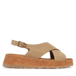 Sandały Tamaris. Brązowe sandały damskie Tamaris, bez wzorów, bez obcasa, na koturnie. Za 369.99 zł.