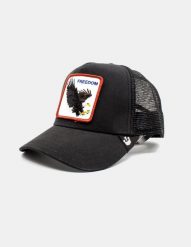 Czapka The Freedom Eagle - 101-0384-BLK. Czarne czapki męskie Goorin Bros, bez wzorów, z materiału. Za 220.10 zł.