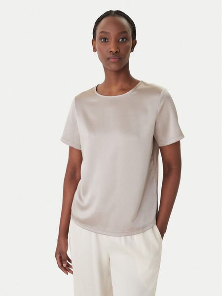 Weekend Max Mara Bluzka Zona 2615941011 Beżowy Relaxed Fit. Brązowe bluzki damskie Weekend Max Mara, l, bez wzorów, z syntetyku, bez ramiączek. Za 449.99 zł.