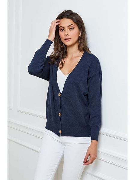 Joséfine Kardigan "Gino" w kolorze granatowym rozmiar: S. Niebieskie kardigany damskie Joséfine, s, bez wzorów, z kaszmiru. Za 180.49 zł.