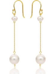 Diamant Exquis Złote kolczyki z perłami rozmiar: onesize. Białe kolczyki damskie Diamant Exquis, z perłą, złote, z zapięciem typu bigiel. Za 652.99 zł.