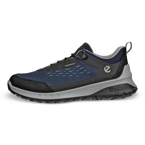 Buty trekkingowe męskie Ecco ULT-TRN WP. Niebieskie buty trekkingowe męskie ECCO, z materiału, bez zapięcia, trekkingowe. Za 795.00 zł.