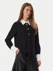 KARL LAGERFELD Koszula B4W11010 Czarny Regular Fit. Czarne koszule damskie Karl Lagerfeld, bez wzorów, z syntetyku, bez kołnierzyka, bez ramiączek. Za 849.99 zł.