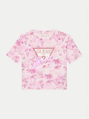 Guess T-Shirt J5GI10 K6YW4 Różowy Regular Fit. Czerwone koszulki dziewczęce Guess, z aplikacjami, z bawełny, bez ramiączek. Za 79.99 zł.