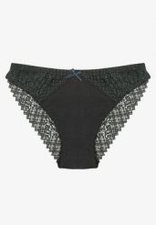Ciemnozielone Bawełniane Majtki Typu Figi z Koronką Arivass. Zielone figi damskie Born2be, l, bez wzorów, z bawełny. Za 4.99 zł.