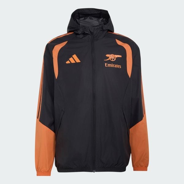 Kurtka Arsenal FC 26/27 Tiro All Weather. Czarne kurtki męskie Adidas, l, bez wzorów, z materiału, klasyczne, bez kaptura. Za 499.94 zł.