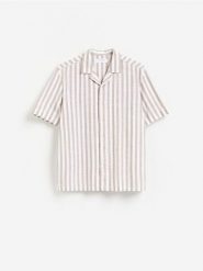 Bawełniana koszula comfort fit - brązowy. Brązowe koszule męskie Reserved, l, bez wzorów, z bawełny, bez kołnierzyka, bez ramiączek. Za 119.99 zł.