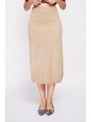 William de Faye Spódnica w kolorze beżowym rozmiar: 36. Brązowe spódniczki damskie William De Faye, bez wzorów, ze splotem, klasyczne, z podwyższonym stanem, midi, proste. Za 104.99 zł.