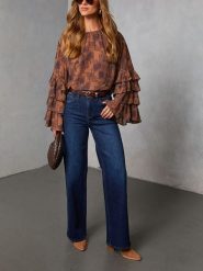 LA Angels Bluzka w kolorze jasnobrązowym rozmiar: L. Brązowe bluzki damskie LA Angels, l, bez wzorów, bez kołnierzyka, bez ramiączek. Za 165.99 zł.