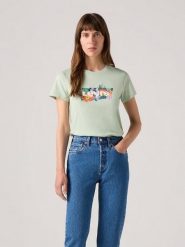 Levi's Koszulka w kolorze zielonym rozmiar: XS. Zielone bluzki damskie Levi's, s, bez wzorów, z bawełny, bez kołnierzyka, bez ramiączek. Za 69.75 zł.