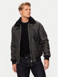 Schott NYC Kurtka skórzana LCBOMBARDIER Czarny Regular Fit. Czarne kurtki męskie Schott NYC, m, bez wzorów, ze skóry, bez kaptura. Za 2,059.00 zł.