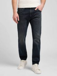 MESKIE SPODNIE LEE DAREN ZIP FLY BLUE MATTER 112371297. Niebieskie spodnie materiałowe męskie Lee, bez wzorów, z jeansu. Za 219.99 zł.