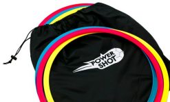 Płaskie obręcze koordynacyjne Power Shot 12 szt. z torbą. Czerwone torebki klasyczne damskie POWER SHOT, bez wzorów, z materiału, bez dodatków. Za 154.76 zł.