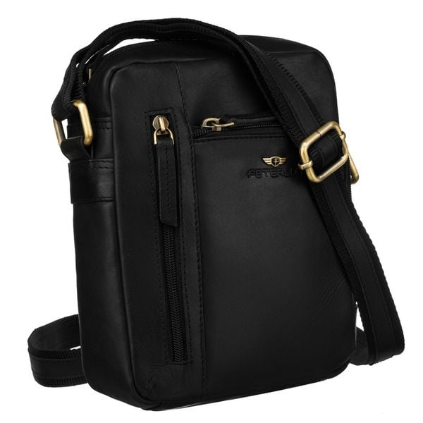 Listonoszka męska Peterson PTN YP002-OPU czarna. Czarne saszetki męskie ze skóry. Za 199.99 zł.