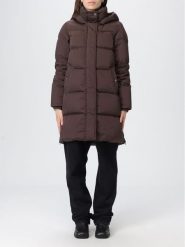 Woolrich Płaszcz puchowy "Kelly" w kolorze ciemnobrązowym rozmiar: S. Brązowe płaszcze damskie Woolrich, s, bez wzorów, z puchu. Za 2,296.99 zł.