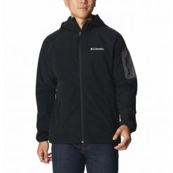 Kurtka Przejściowa Męska Columbia Tall Heights Hooded Softshell. Czarne kurtki męskie Columbia, m, bez wzorów, z poliesteru, bez kaptura. Za 536.00 zł.