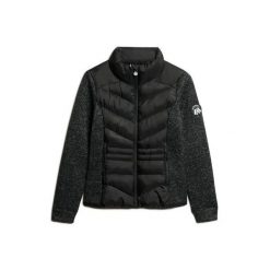 Kurtka hybrydowa dzianinowa damska Superdry Storm. Czarne kurtki damskie Superdry., l, z aplikacjami, z dzianiny, bez kaptura. Za 440.60 zł.