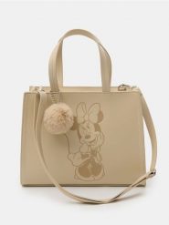 Torebka z imitacji skóry Minnie Mouse - beżowy. Brązowe torebki klasyczne damskie Sinsay, bez wzorów, ze skóry, bez dodatków. Za 49.99 zł.
