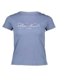 Pepe Jeans Koszulka w kolorze niebieskim rozmiar: L. Niebieskie bluzki damskie Pepe Jeans, l, bez wzorów, z bawełny, bez kołnierzyka, bez ramiączek. Za 78.66 zł.