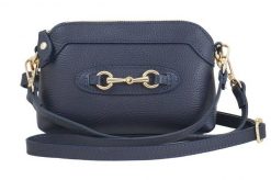 Listonoszka skórzana BARBERINI'S 967-4 granatowy. Niebieskie shopper bag damskie Barberinis, z aplikacjami, ze skóry, małe, bez dodatków. Za 189.99 zł.
