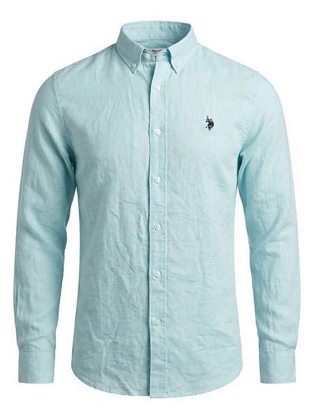 U.S. Polo Assn. Koszula w kolorze turkusowym rozmiar: L. Niebieskie koszule męskie U.S. Polo Assn., l, bez wzorów, bez kołnierzyka, bez ramiączek. Za 174.95 zł.