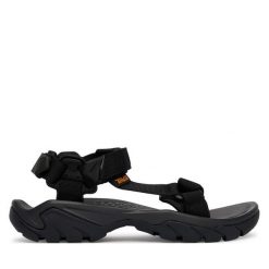 Sandały Teva. Czarne sandały damskie Teva, bez wzorów, bez obcasa, na płaskiej podeszwie. Za 519.99 zł.