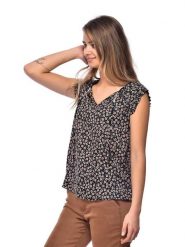 Banana Moon Bluzka "Felicity" w kolorze czarno-jasnoróżowym rozmiar: S. Czarne bluzki damskie Banana Moon, s, bez wzorów, bez kołnierzyka, bez ramiączek. Za 78.99 zł.