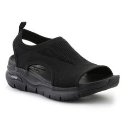 Sandały Skechers City Catch W 119236-BBK czarne. Czarne sandały damskie bez wzorów, z gumy, bez obcasa. Za 408.30 zł.