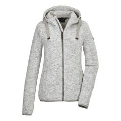 Bluza dzianinowa z kapturem rozpinana na zamek damska Killtec GW 52 ecru. Białe bluzy z kapturem damskie GIGA DX, z dzianiny. Za 237.50 zł.