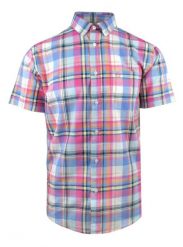 Weekendowa Koszula Męska, Krótki Rękaw - Pako Jeans - Kolorowa Kratka. Koszule męskie Pako Jeans, l, bez wzorów, z bawełny, bez kołnierzyka, bez ramiączek. Za 159.00 zł.