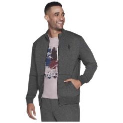 Bluza Męska Skechers. Szare bluzy bez kaptura męskie Skechers, m. Za 180.99 zł.