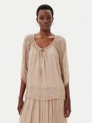 ViCOLO Bluzka TD0020 Beżowy Loose Fit. Brązowe bluzki damskie ViCOLO, m, bez wzorów, z wiskozy, bez ramiączek. Za 209.99 zł.