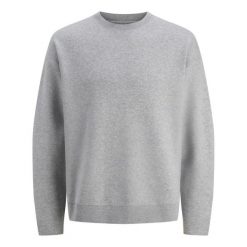 Sweter Jack & Jones Bradfort jasnoszary melanż. Szare swetry męskie Jack&Jones, bez wzorów, bez kołnierzyka. Za 211.46 zł.