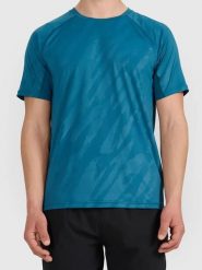 4F Koszulka sportowa w kolorze niebieskim rozmiar: L. Niebieskie t-shirty sportowe męskie 4f, l, z materiału, bez ramiączek, outdoorowe. Za 87.61 zł.