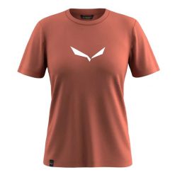 T-shirt damski Salewa Solid Dry. Czerwone t-shirty damskie Salewa, l, bez wzorów, z bawełny, bez kołnierzyka. Za 229.50 zł.