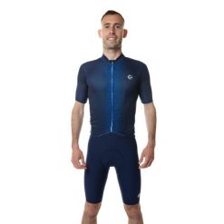 Koszulka rowerowa męska Unica granatowa. Niebieskie t-shirty sportowe męskie C-LAB, m, bez ramiączek, rowerowe. W wyprzedaży za 296.25 zł.