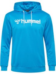 Bluza z kapturem Hummel Logo. Niebieskie bluzy sportowe damskie HUMMEL, na jesień, m, bez wzorów, z materiału, bez ramiączek, długie, z kapturem. Za 236.00 zł.