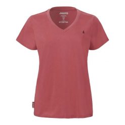 Damska koszulka v-neck Musto Original. Czerwone bluzki sportowe damskie Musto, bez kołnierzyka, bez ramiączek. Za 200.00 zł.