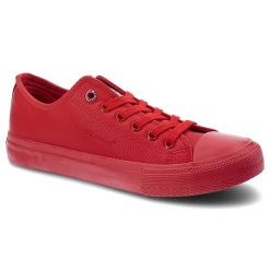 Czerwone Trampki Cross Jeans Codzienne Buty Damskie. Czerwone trampki i tenisówki damskie Cross Jeans, bez wzorów, z jeansu. Za 89.99 zł.