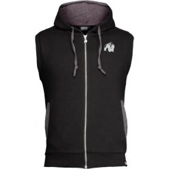 Bluza z kapturem i zamkiem błyskawicznym Gorilla Wear Springfield. Czarne bluzy sportowe męskie GORILLA WEAR, bez wzorów, z materiału, bez kołnierzyka, bez ramiączek. Za 242.75 zł.