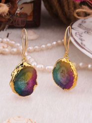 Pierres delicates Pozłacane kolczyki z kwarcem rozmiar: onesize. Żółte kolczyki damskie Pierres delicates, z kwarcem, pozłacane, z zapięciem typu bigiel. Za 95.69 zł.