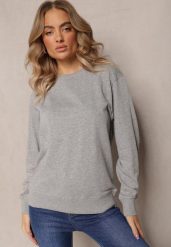 Szara Bawełniana Bluza w Melanż o Oversizowym Fasonie Jeustena. Szare bluzy bez kaptura damskie Renee, m, z bawełny. Za 44.99 zł.