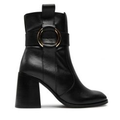 Botki See By Chloé. Czarne botki damskie See By Chloé, bez obcasa, na słupku, bez zapięcia. Za 2,469.00 zł.